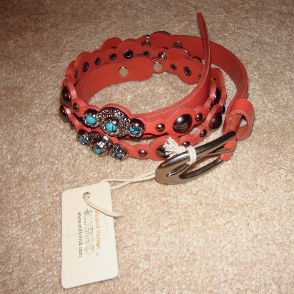 Old Trend Coral Tempest Embellished Leather Belt